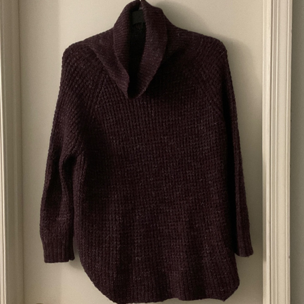 Free People Dark Purple Cowl Neck Sweater